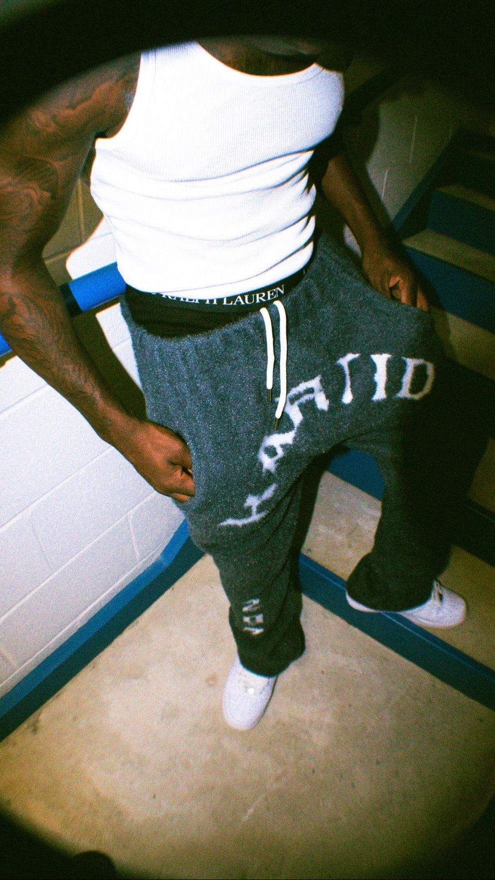 NEW ERA GREY MOHAIR PANTS